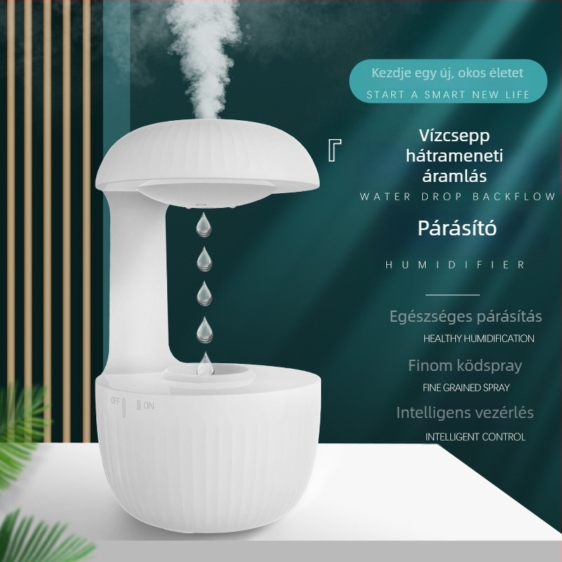 Nagy kapacitású asztali párásító otthonra és irodába, csendes működés, erős köd kimenet, USB tápcsatlakozás