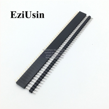 2,54 mm-es lépésszémezség, 1×40-pines egyenes férfi header és a hozzáillő női header, 10 db