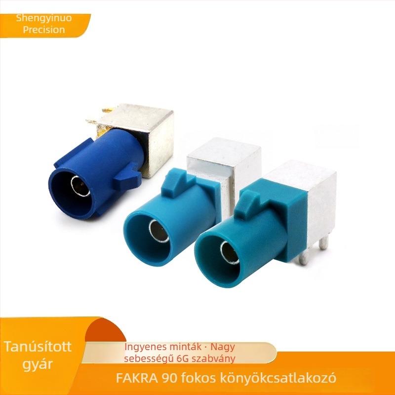 Fakra 90°-os hajlított PCB végcsatlakozó autó antenna és navigációhoz – FM/AM RF csatlakozó 59S22
