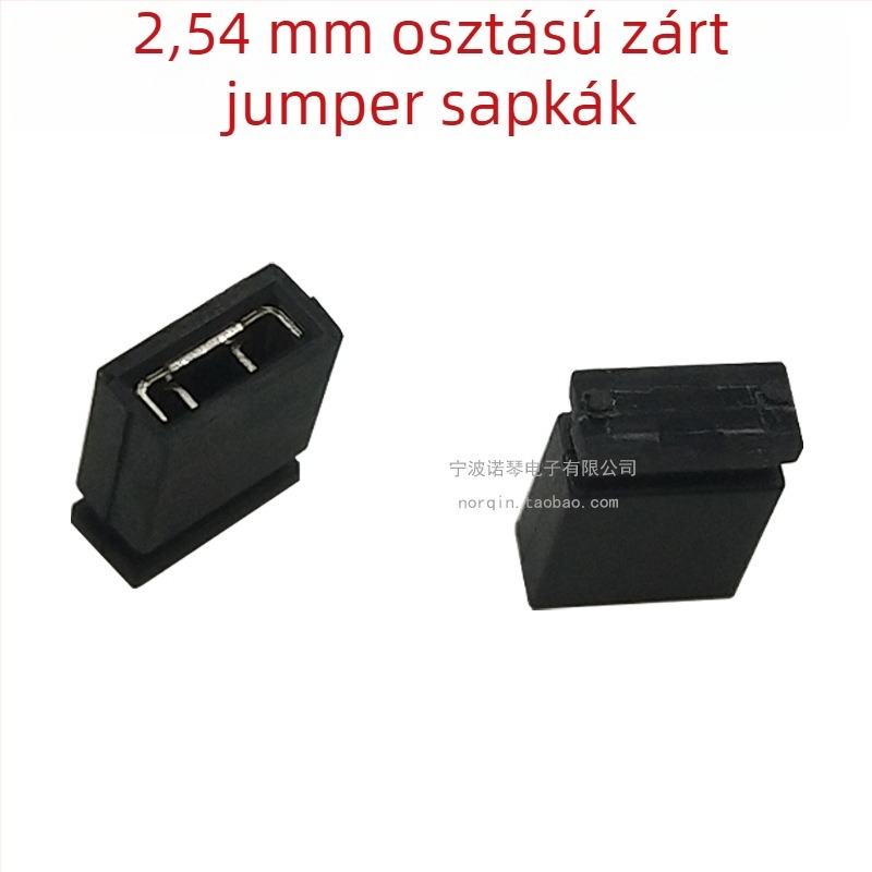 2,54 mm-es színű nyitott jumper sapkák, 2000 darab/csomag, piros sárga kék zöld fekete, tűs csatlakozókhoz