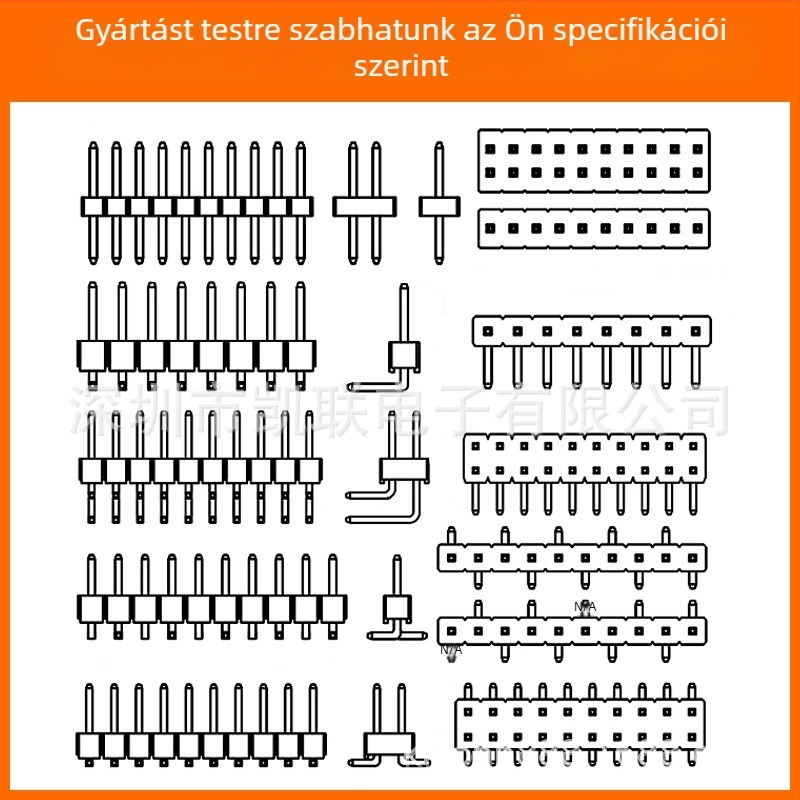 2,54 mm PIN fej konnektor, 2P-10P, SMT, egy- és kétsoros, fedéllel