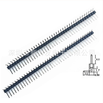 40 tűs, egy-soros csatlakozó, 2,54 mm lépés, 90° hajlított (1x40)