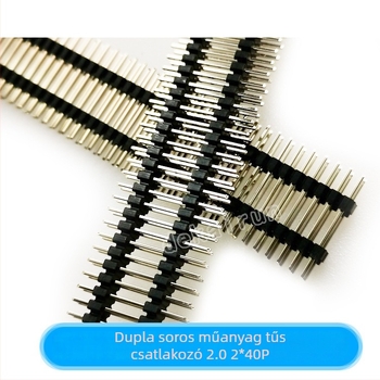 2,0 mm pitch, két soros műanyag pin-fej, 2x40 tű, 17 mm magas