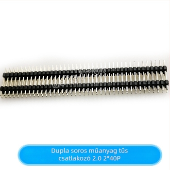 2,0 mm pitch, két soros műanyag pin-fej, 2x40 tű, 17 mm magas