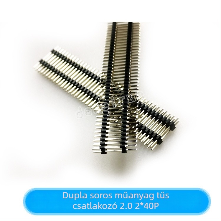 2,0 mm pitch, két soros műanyag pin-fej, 2x40 tű, 17 mm magas