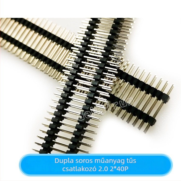 2,0 mm pitch, két soros műanyag pin-fej, 2x40 tű, 17 mm magas