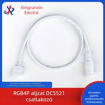 RGB4P női DC5521 női csatlakozó LED-szalaghoz, 410 mm, forrasztás nélkül