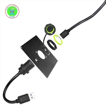 M20 RJ45 vízálló csatlakozó USB 3.0 IP68, 9 pólusú terminál vezeték hálózati csatlakozó nylon szigeteléssel