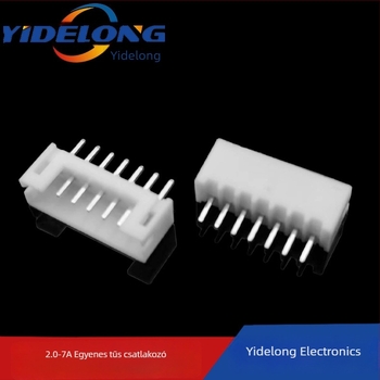 2.0 mm-es pitch, 7‑pin egyenes tű csatlakozó, kábel–PCB közti PH2.0-7A