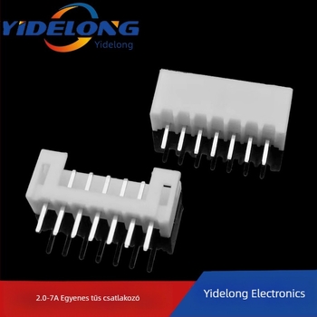 2.0 mm-es pitch, 7‑pin egyenes tű csatlakozó, kábel–PCB közti PH2.0-7A