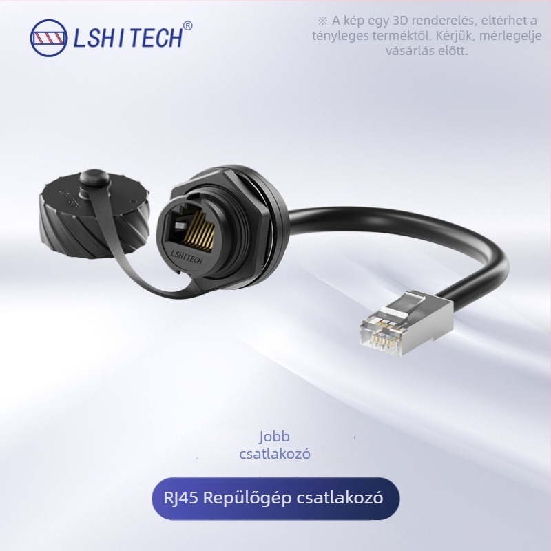 LSHITECH vízálló RJ45 légi csatlakozó, hosszabbító kábel férfi és női csatlakozóval