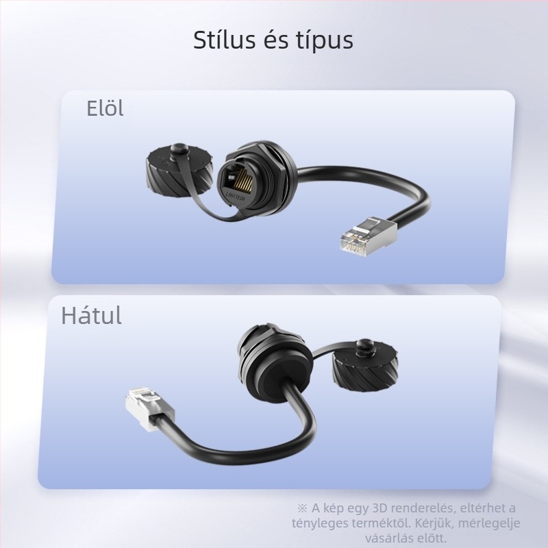 LSHITECH vízálló RJ45 légi csatlakozó, hosszabbító kábel férfi és női csatlakozóval