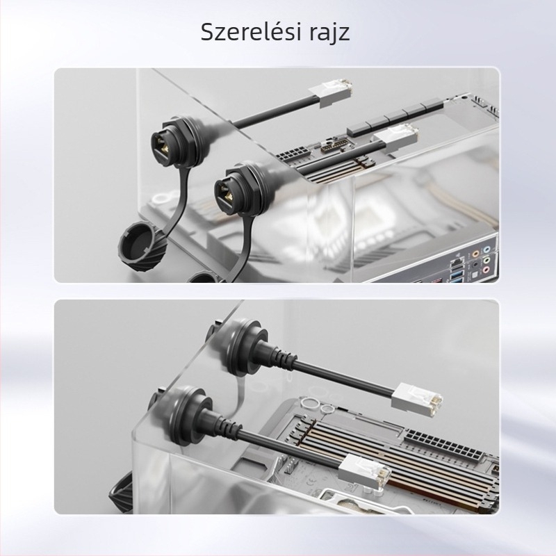 LSHITECH vízálló RJ45 légi csatlakozó, hosszabbító kábel férfi és női csatlakozóval
