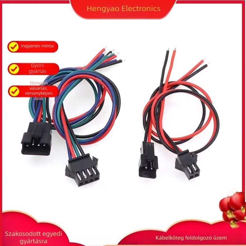 SM terminálkábel, férfi és női, 2,54 mm-es pitch, 2/3/4/5/6-pins csatlakozó kábel LED világításhoz