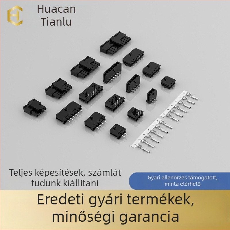 Huacan Tianlu MX3.0 2×4Y vezeték–táblacsatlakozó, 3,0 mm közép, fekete PA66 műanyag ház