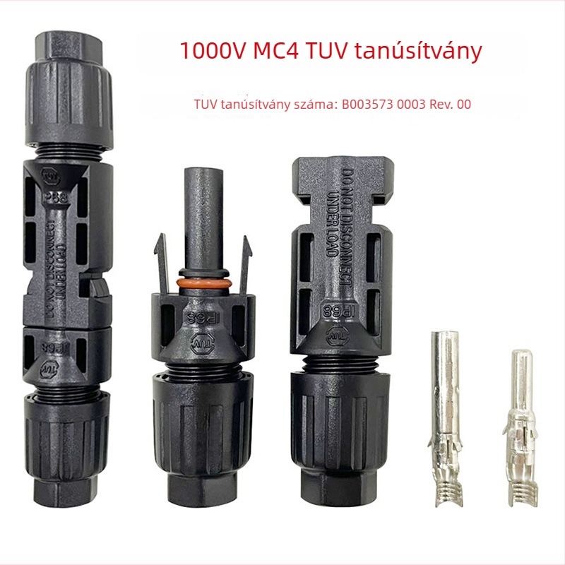 MC4 napelemes csatlakozó, IP68 vízálló, TÜV tanúsítvány, férfi és női dugasz