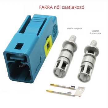 Fakra csatlakozó adapter huzalozáshoz/préseléshez, autóipari FAKRA-C típusú női és férfi végek RG58/RG174/RG316