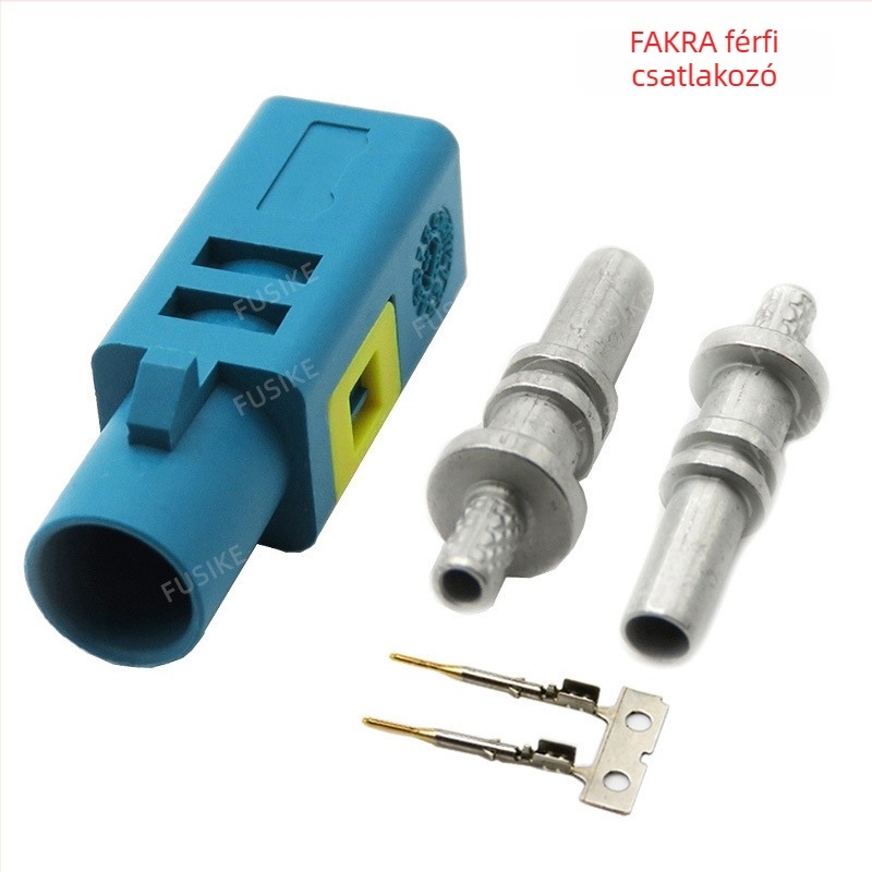 Fakra csatlakozó adapter huzalozáshoz/préseléshez, autóipari FAKRA-C típusú női és férfi végek RG58/RG174/RG316