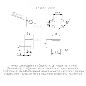 PCB-39M5 rivet-nut terminál, megerősített PCB forrasztó terminál és áramkörhöz tartozó terminál blokk
