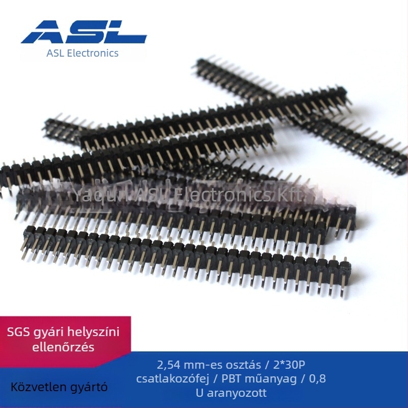 2,54 mm-es pitch pin header, 10 mm hosszú pin header, és 11,5 mm pin header női fejjel