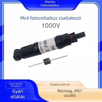 MC4 fotowoltaikus dióda csatlakozó DC vonalakhoz – visszafolyás elleni védelem napenergia rendszerhez