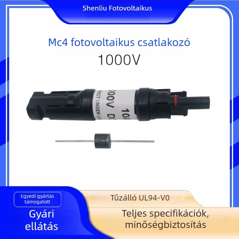 MC4 fotowoltaikus dióda csatlakozó DC vonalakhoz – visszafolyás elleni védelem napenergia rendszerhez