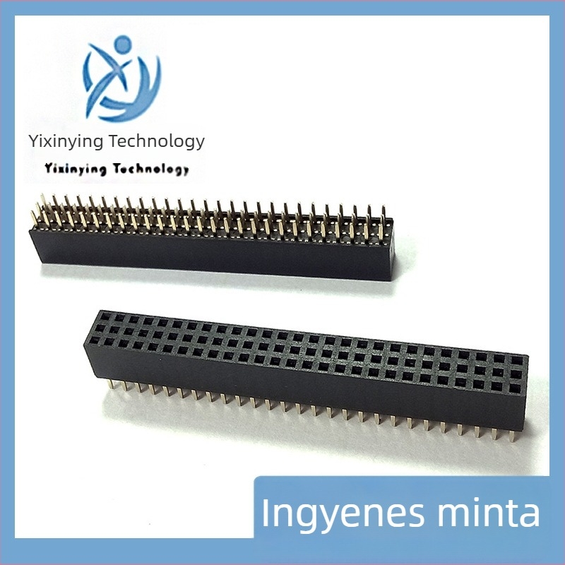 2,54 mm-es pitchú PCB pin header, kettős sor, egyenes, műanyag ház