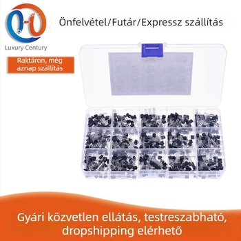 Luxury Century 600 TO-92 tranzisztorok készlet: 15 típus, 40 darab mindegyik, 15 rekeszes dobozban