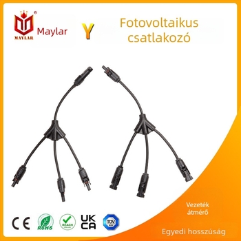MC4 napelem elágazó csatlakozó, Y típusú, 4–utas, 3–1 vezetővel, vízálló MC4 csatlakozó
