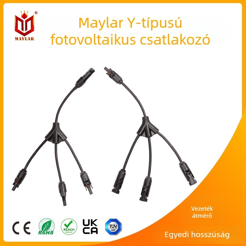 MC4 napelem elágazó csatlakozó, Y típusú, 4–utas, 3–1 vezetővel, vízálló MC4 csatlakozó