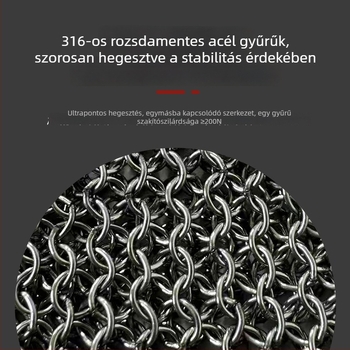 Vágásbiztos ujjvédők rozsdamentes acélgyűrűs kesztyűkkel a kéz védelmére (húsfeldolgozásra és varrásra)