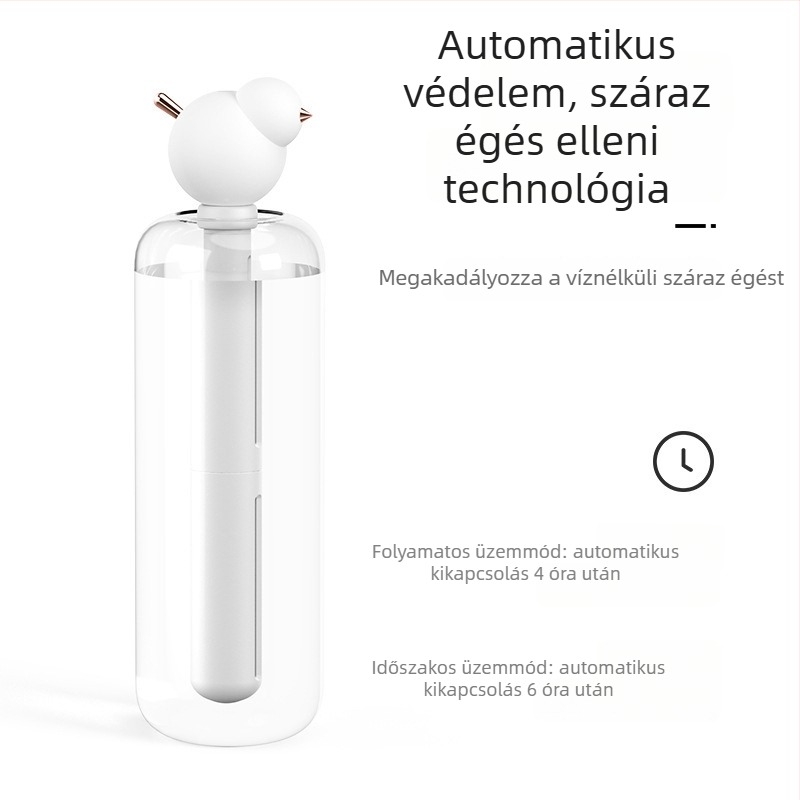 Új kompakt párásító hálószobára éjszakai fénnyel, csendes permetezés, mini autó-párásító