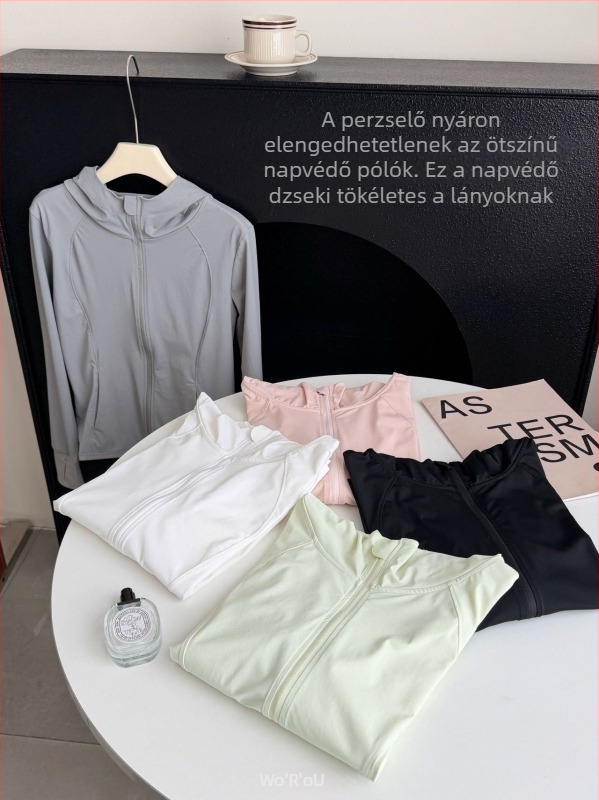 Női napvédő dzseki, Slim-fit, gyorsan száradó, lélegző, UPF 50+, kerékpározáshoz, egyszínű