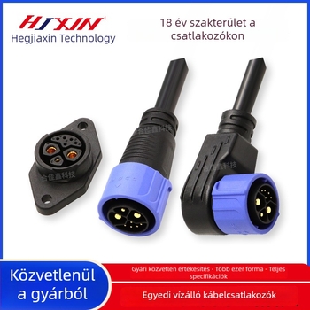Vízálló töltőcsatlakozó új energiaforrású elektromos járművek és megosztott kerékpárok Li-ion akkumulátoraihoz, férfi és női érintkezők, 3+5P