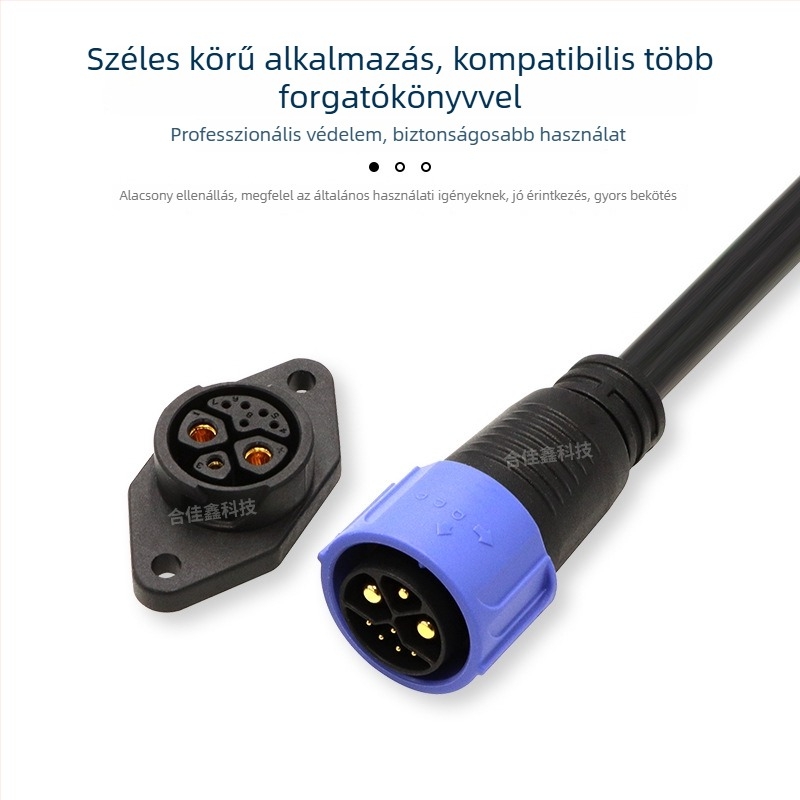 Vízálló töltőcsatlakozó új energiaforrású elektromos járművek és megosztott kerékpárok Li-ion akkumulátoraihoz, férfi és női érintkezők, 3+5P