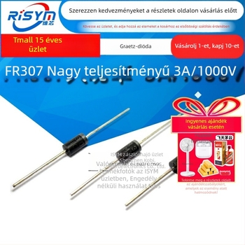 Risym FR307 Gyors helyreállítású egyenirányító dióda, nagy teljesítményű, 3A/1000V, 10 db