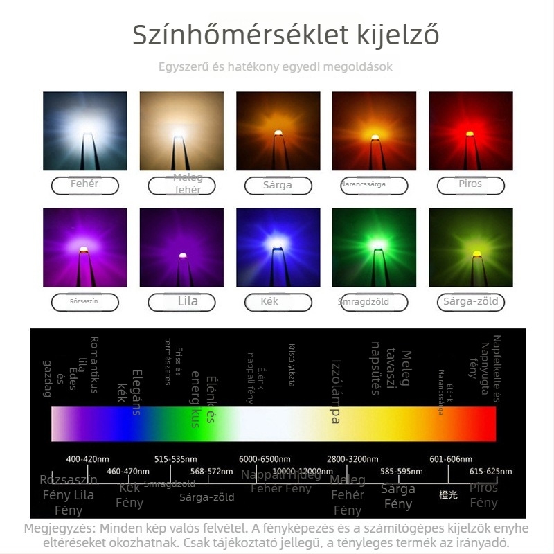 F5 5 mm több színű LED gyöngyök (piros, zöld, kék, sárga, narancs) átlyukasztott dióda