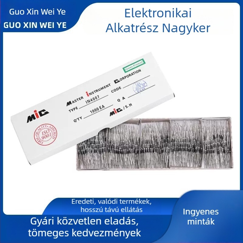 1N4007 1A 1000V egyenirányító dióda DO-41 gyors helyreállítású IN4007