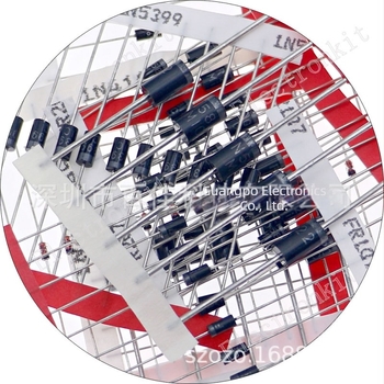 100 darabos nyolctípusú through-hole diode készlet, tartalmazza a 1N4148, 1N4007, FR107, 1N5408 és 1N5822 típusokat