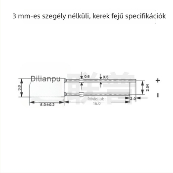 F3 él nélküli 3 mm LED gyöngy – aranysárga (citromsárga), 2.8–3.0V