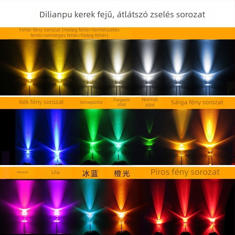 F3 él nélküli 3 mm LED gyöngy – aranysárga (citromsárga), 2.8–3.0V