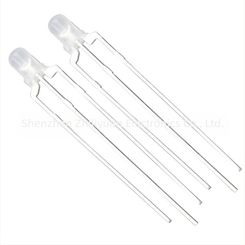 F3 3 mm diffúz körfejű két színű LED-diódák, piros/zöld és piros/kék, közös anód és közös katód, through-hole LED