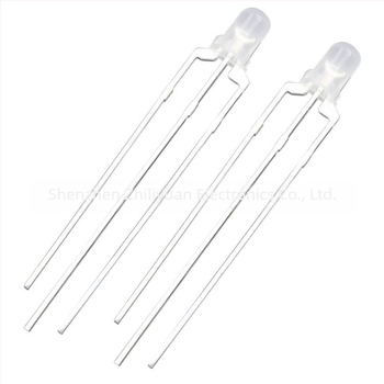 F3 3 mm diffúz körfejű két színű LED-diódák, piros/zöld és piros/kék, közös anód és közös katód, through-hole LED