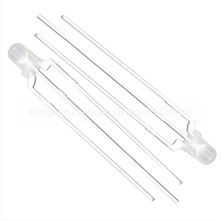 F3 3 mm diffúz körfejű két színű LED-diódák, piros/zöld és piros/kék, közös anód és közös katód, through-hole LED