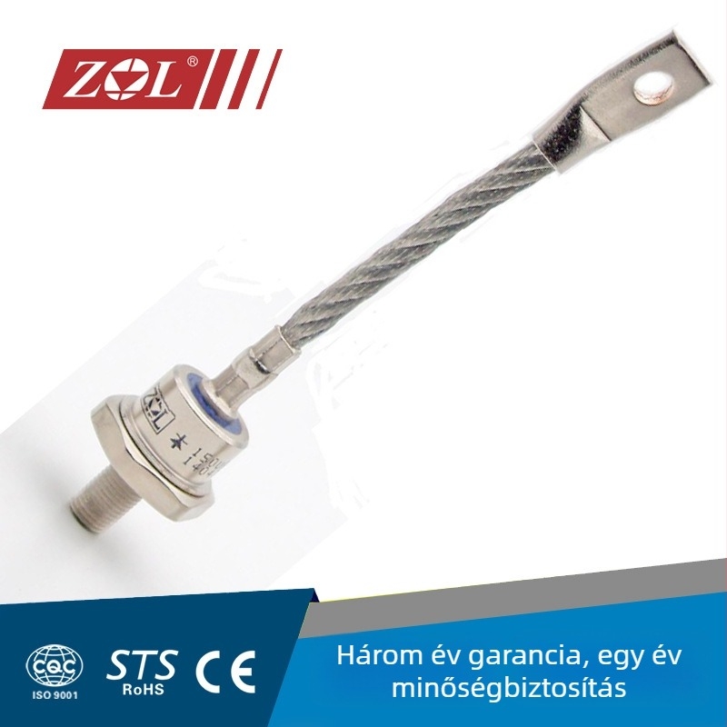 Spirálisan kialakított egyenirányító dióda, 150U 150UR, DO-8 tokozás, IR/Vishay forma