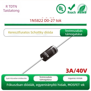 1N5822 Schottky dióda, DO-27/DO-201AD tokozás, 3 A, 40 V