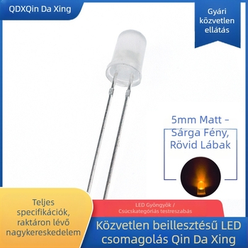 5 mm diffúz LED gyöngyök, kerek fej, tejfehér fény