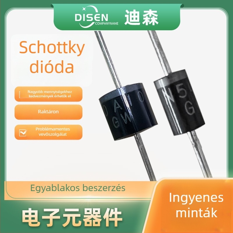 1N5408 nagyáramú dióda, DO-27 átmenő furatos kivitel, visszafolyás elleni védelem