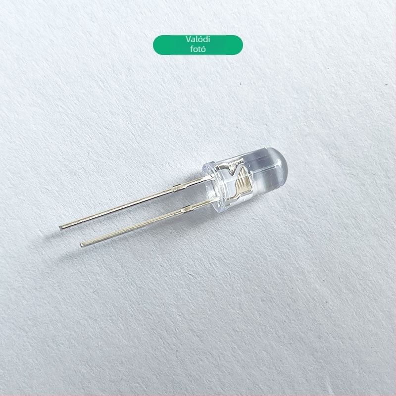 5 mm átlátszó RGB LED gyöngyök gyors és lassú villogással, közvetlen csatlakoztatással, piros, kék, zöld