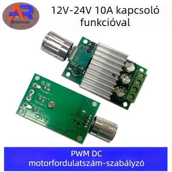 PWM DC motor sebességszabályozó, 12–24V, 10A nagy teljesítményű kapcsoló 1210BK chippel